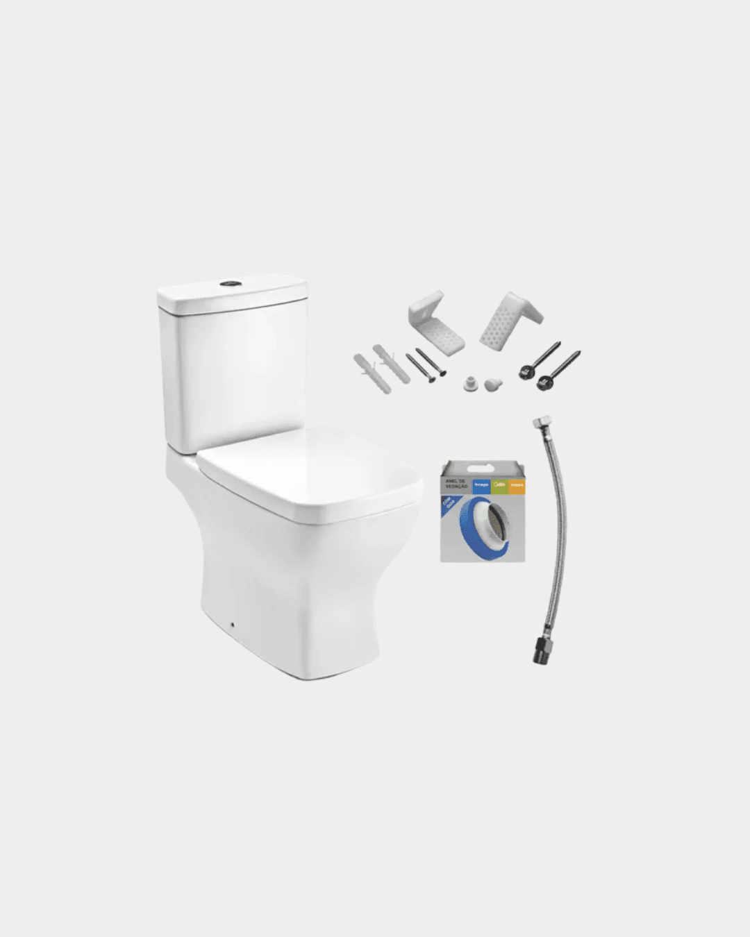 VASO ACOPLADO BOSS BRANCO ASSENTO E ITENS DE MONTAGEM ROCA