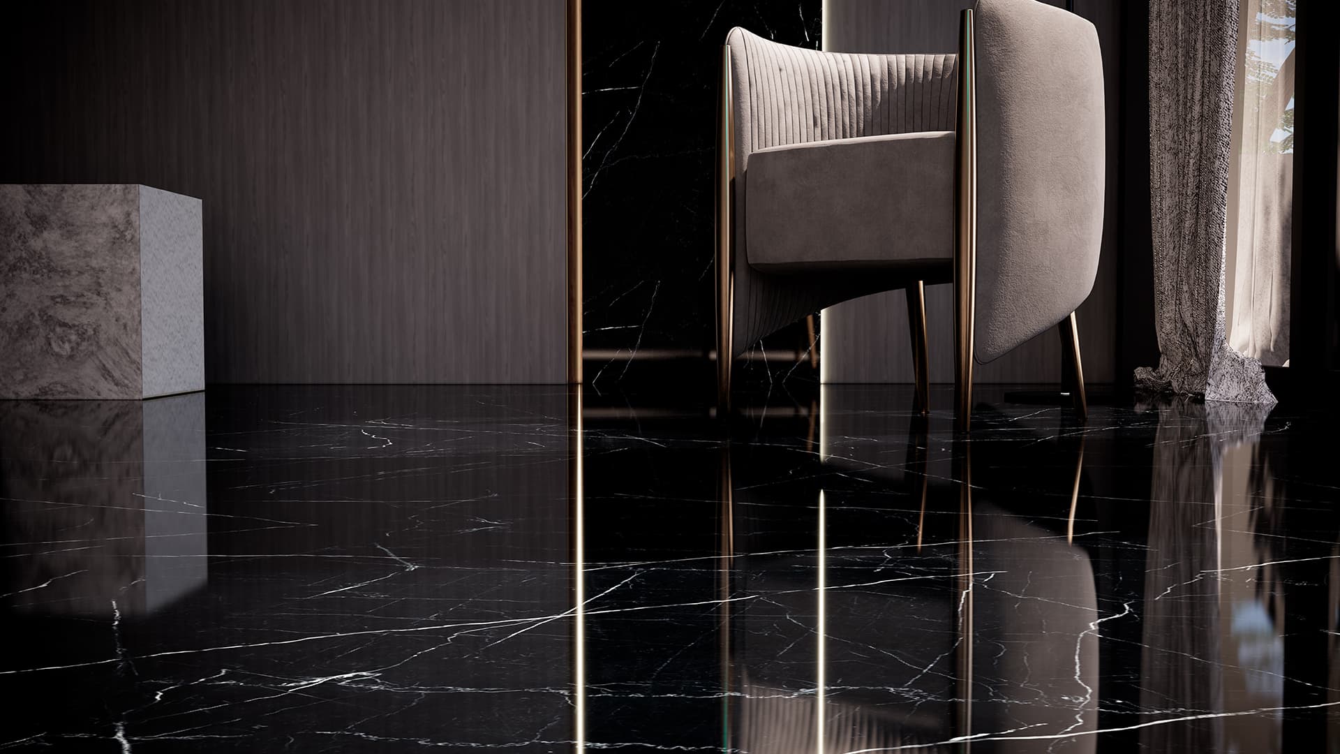 Porcelanato Royal Black Polido miniatura 2